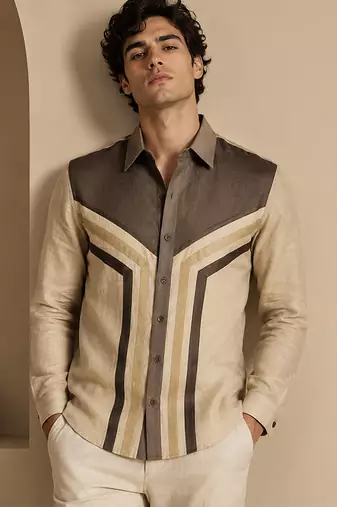 Khaki beige malai cotton shirt