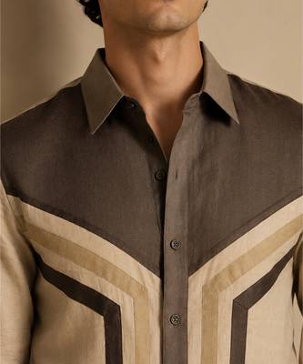 Khaki beige malai cotton shirt 2