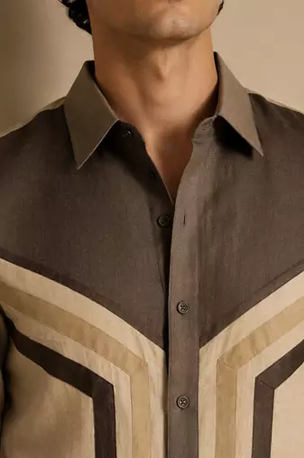 Khaki beige malai cotton shirt