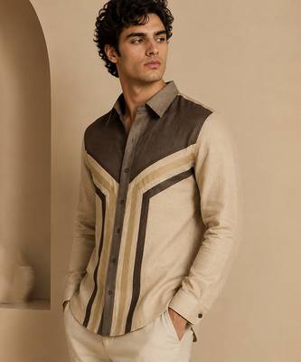 Khaki beige malai cotton shirt 3