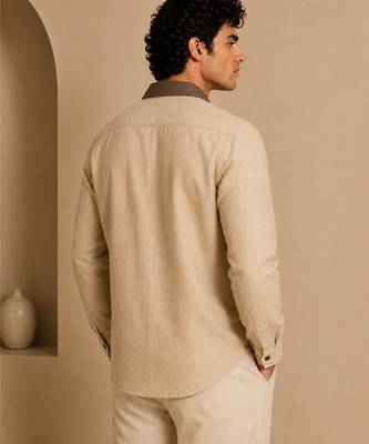 Khaki beige malai cotton shirt 4