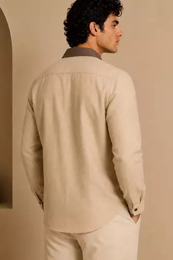 Khaki beige malai cotton shirt