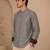 Grey blue malai cotton short kurta