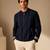 Blue thread work malai cotton bomber jacket