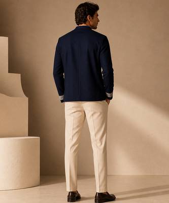 Blue thread work malai cotton bomber jacket 2