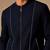 Blue thread work malai cotton bomber jacket