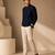 Blue thread work malai cotton bomber jacket