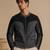 Black grey malai cotton bomber jacket