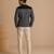 Black grey malai cotton bomber jacket