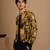 Mustard yellow printed muslin bomber jacket