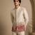 Beige hand embroidered bemberg silk bandhgala