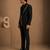 Gold black cotton silk blazer