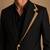 Gold black cotton silk blazer