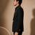 Gold black cotton silk blazer