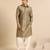 Rust gold bemberg silk kurta set