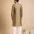 Rust gold bemberg silk kurta set