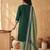 Green printed cotton blend stitched floral print salwar kurta dupatta for women