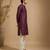 Purple embroidered chanderi kurta set