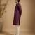Purple embroidered chanderi kurta set