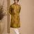 Mustard yellow printed cotton kurta set