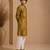 Mustard yellow printed cotton kurta set