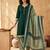 Green printed cotton blend stitched floral print salwar kurta dupatta for women