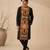 Black printed bemberg silk kurta set