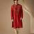 Red embroidered bemberg silk kurta set