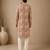Brown blue printed muslin kurta set