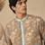 Brown blue printed muslin kurta set