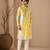 Yellow blue printed muslin kurta set