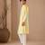 Yellow blue printed muslin kurta set