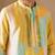 Yellow blue printed muslin kurta set