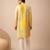 Yellow blue printed muslin kurta set