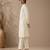 Beige white bemberg silk kurta set