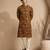 Brown printed chanderi kurta set