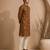 Brown printed chanderi kurta set