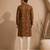 Brown printed chanderi kurta set