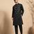 Black embroidered bemberg silk kurta set
