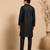 Black embroidered bemberg silk kurta set