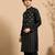 Black embroidered bemberg silk kurta set