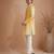 Yellow blue embroidered muslin sherwani