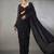 Black Color Sequins And Embroidery work Georgette Saree