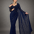 Neavy Blue Color Sequins And Embroidery work Georgette Saree