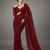 Maroon Color Sequins And Embroidery work Georgette Saree