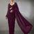 Wine Color Sequins And Embroidery work Georgette Saree