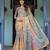 Blue colour ready to wear saree with unstitched blouse