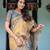 Blue colour ready to wear saree with unstitched blouse