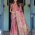 Rose colour ready to wear saree with unstitched blouse