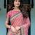 Rose colour ready to wear saree with unstitched blouse